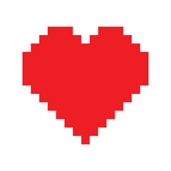 Pixel heart icon on white background