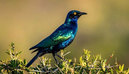 Colorful bird on a bush