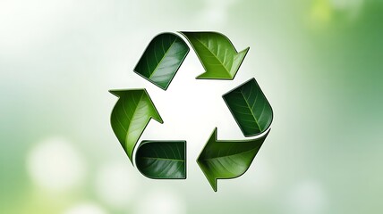 Obraz premium Green leaf recycling symbol green leaves eco friendly