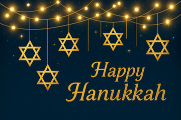 elegant menorah centered with blue and white decorations on a wooden table to celebrate the eight day jewish festival of dedication happy hanukkah day