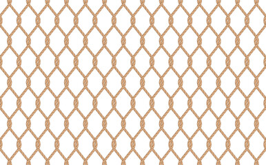 Rope seamless pattern. Seamless rope mesh. Fishing net.