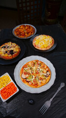 Grilled Italian Pizzas with Cheesy Toppings - Delicious Food Photography Picture