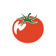 Minimalist tomato vector icon, Simple stylized healthy food design