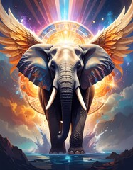 Majestic elephant with wings