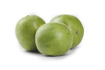 Fresh Luo Han Guo Monk Fruit from Guilin China on White Background - Divine Fruit for Tea Infusion