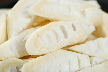Fresh Sliced Bamboo Shoots - Asian Cooking Ingredient with Natural White Texture