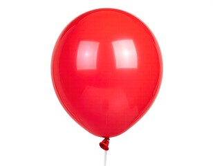 Single, vibrant red balloon against white background