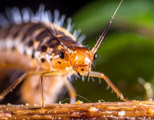 Close-up of a segmented insect