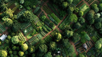 Fototapeta premium Organized garden aerial view