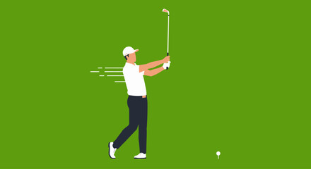 Vector Golfer Swing Illustration