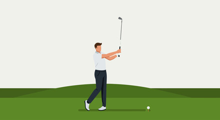 Vector Golfer Swing Illustration