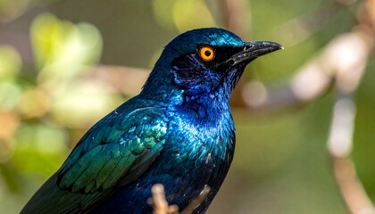 Close-up of vibrant blue bird