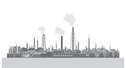 工場地帯のベクターイラスト