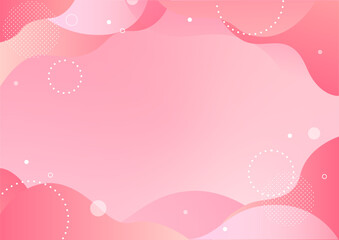 幾何学 ウェーブ グラフィック フレーム 背景素材 ピンク