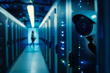 Surveillance camera monitoring server room data center