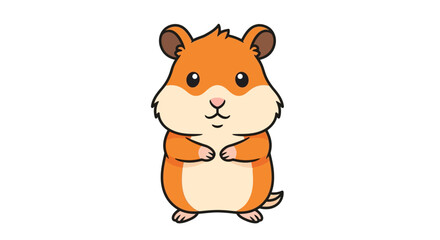 Naklejka premium Adorable orange hamster illustration with a cute and playful design perfectly suitable for