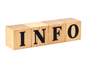 Wooden blocks spelling "INFO" arranged in a row, showcasing their natural texture and bold black letters.