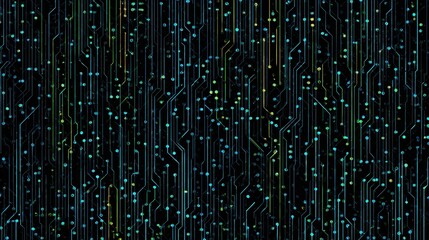 Seamless Cyberpunk Circuit Board Pattern Texture with Glowing Elements