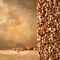 Buckwheat grain close-up