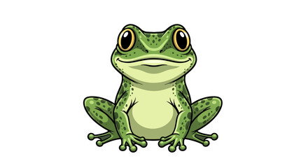 Obraz premium Delightful cartoon frog illustration with bright colors and friendly expression