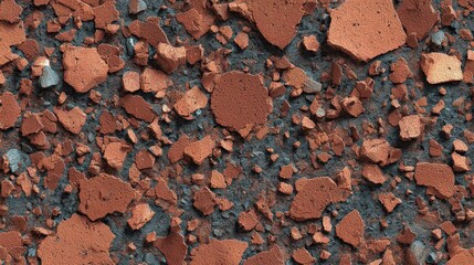 Textured background of iron oxide rust flakes on grey