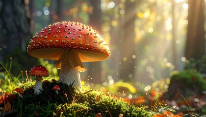 Forest mushroom glow