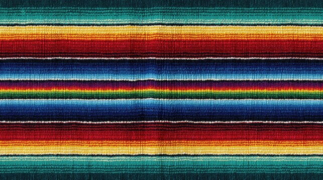 Seamless vibrant Mexican serape textile background featuring traditional striped pattern