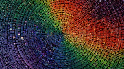 Vibrant rainbow texture resembling a compact disc surface with concentric rings