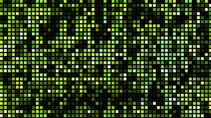 Glowing Green Pixels on a Digital Matrix Screen Seamless Texture
