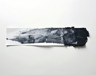 Dark gray paint stroke on white paper