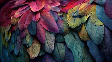 Obraz premium Colorful bird feathers texture
