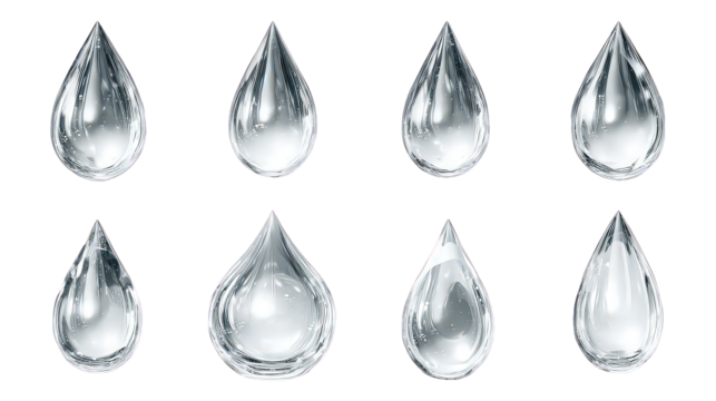 Collection of Transparent Water Drops