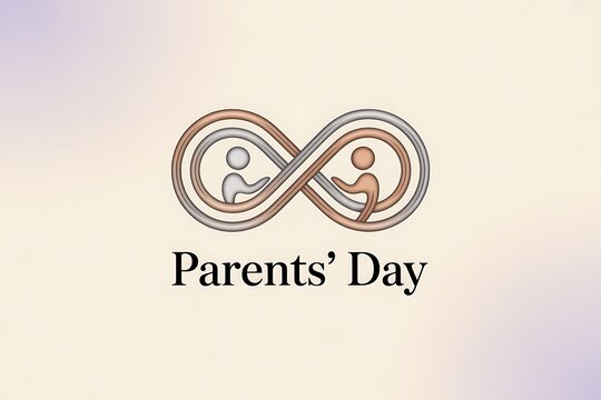 Celebrate the bond of family with this Parents' Day greeting featuring an infinity symbol representing love and connection for print and digital use