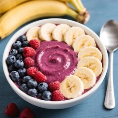 Chocolate Berry Banana Smoothie Bowl