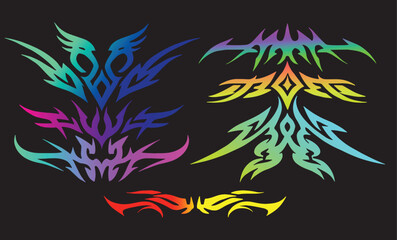 Obraz premium tribal tattoo vector, spike tribal border