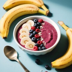 Chocolate Berry Banana Smoothie Bowl