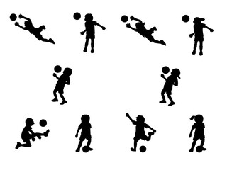 サッカー　シルエットイラスト