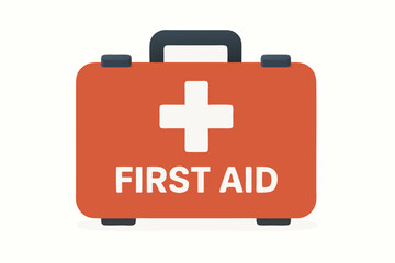 A Detailed Vector Illustration of a First Aid Kit with a White Cross