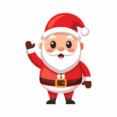 Cartoon Santa claus carrying a gift bag