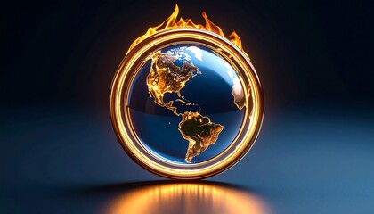 Earth encircled by fiery ring