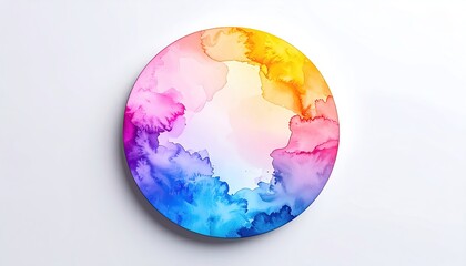 Vibrant circular abstract artwork with flowing colors