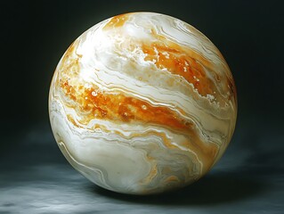 Abstract representation of a celestial body with swirling amber textures
