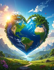 Earth heart, nature, landscape