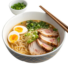 Japanese Cuisine Ramen Dish Isolated on White Background

