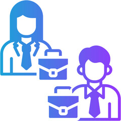 Workplace Equality glyph gradient icon
