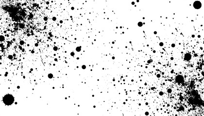 Abstract black ink splatters on white background (3)