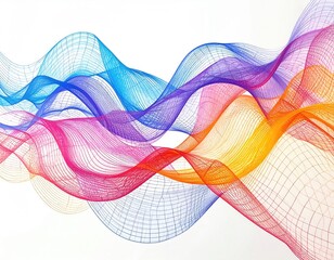 Abstract colorful wavy lines graphic
