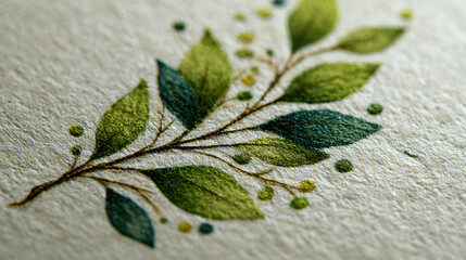 Sketching Session: Green Plant Logo on a Notebook
