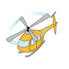 上から見た黄色ヘリコプターのイラスト © いらもり