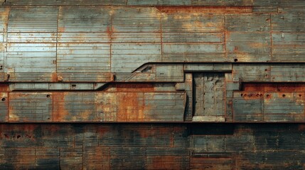 Distressed Sci-Fi Spaceship Hull Texture with Rust and Industrial Panels